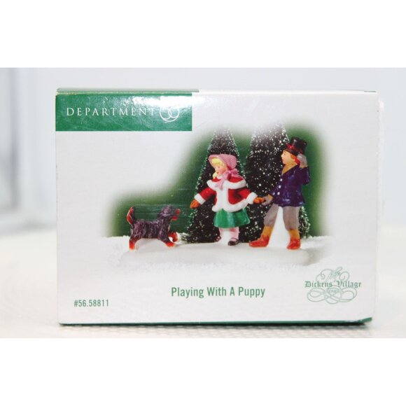 Dept 56 Dickens Village - Playing with a Puppy - Picture 1 of 5